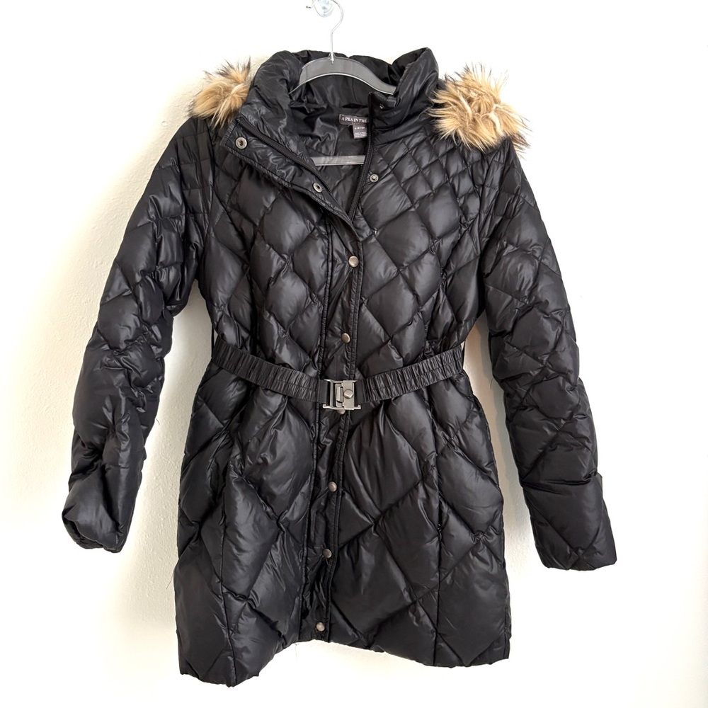 A Pea in the Pod Black Quilted Puffer Coat